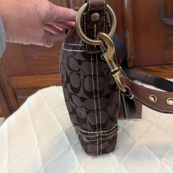 Coach Legacy Slim Duffle Vintage Y2K Signature Jacquard & Leather Brown Crossbod - Picture 5 of 11